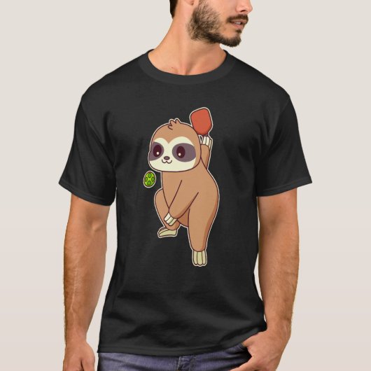 T-shirt Sloth Playing Pickleball (Devant)