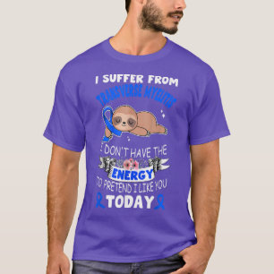 T-shirt Sloth Ribbon Je Souffre De Myelitis Awa Transverse