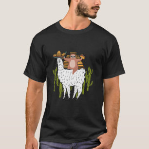 T-shirt Sloth Riding Llama Mexican Fiesta Cinco De Mayo Me