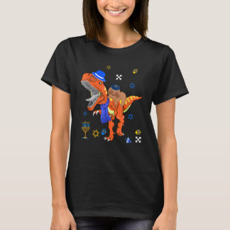 T-shirt Sloth Riding Rex Hanoukka Fière Famille Juive