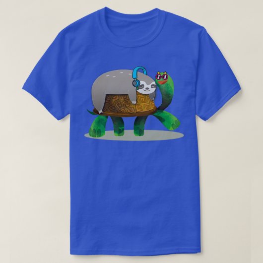 T-shirt Sloth Riding Turtle Lazy Sloth Cadeau (Design devant)