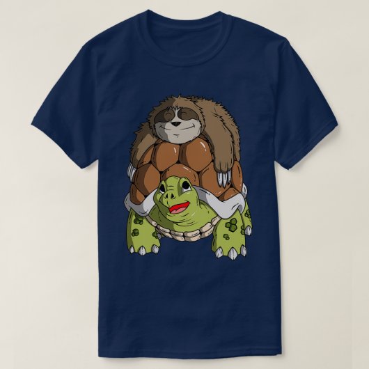 T-shirt Sloth Riding Turtle Ne Dépêchez Pas Soyez Heureux  (Design devant)
