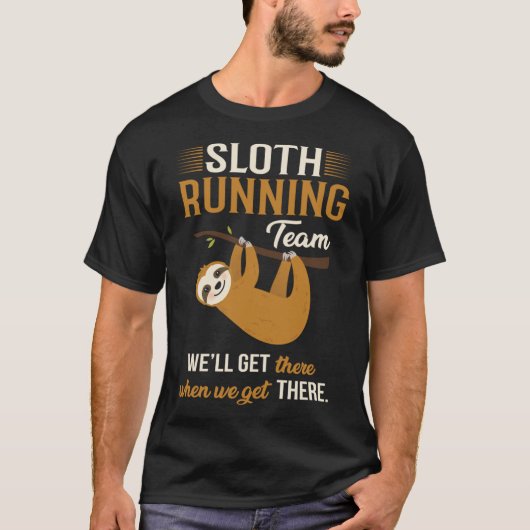 T-shirt Sloth Running Team Bien Arrivé Quand On Y Arrive (Devant)