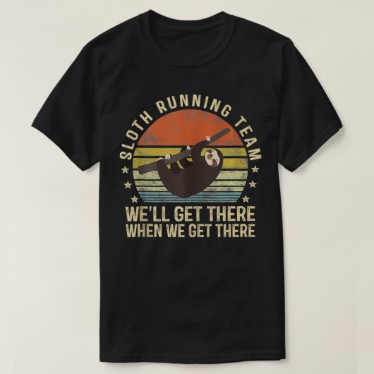 T-shirt Sloth Running Team Funny Lazy Sloth Lover Cadeaux  (Design devant)