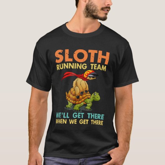 T-shirt Sloth Running Team Funny Sloth Turtle Pour Hommes (Devant)