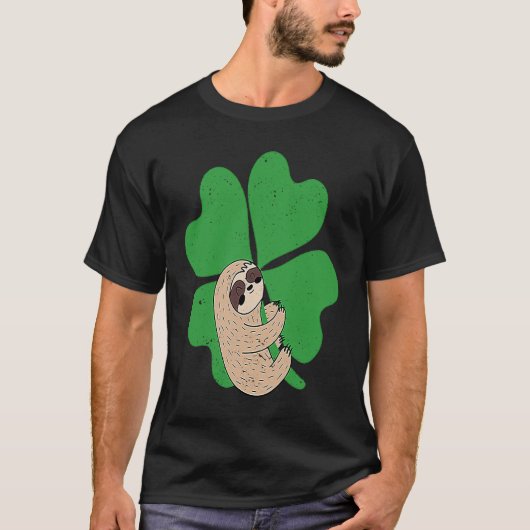 T-shirt Sloth Shamrock Cute C Lazy St Patricks Day Animal (Devant)