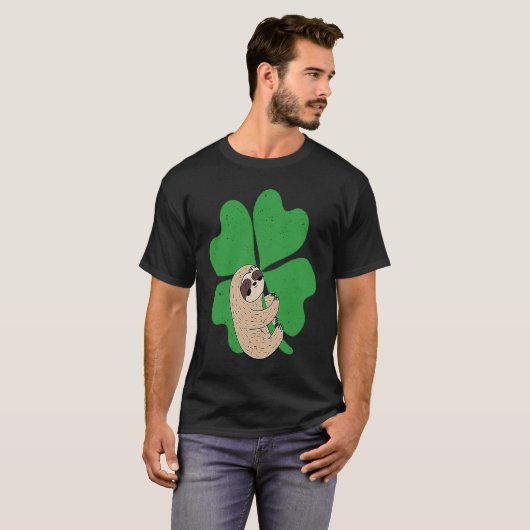 T-shirt Sloth Shamrock Cute C Lazy St Patricks Day Animal (Devant entier)