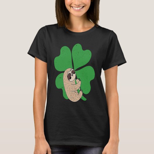 T-shirt Sloth Shamrock Cute C Lazy St Patricks Day Animal (Devant)