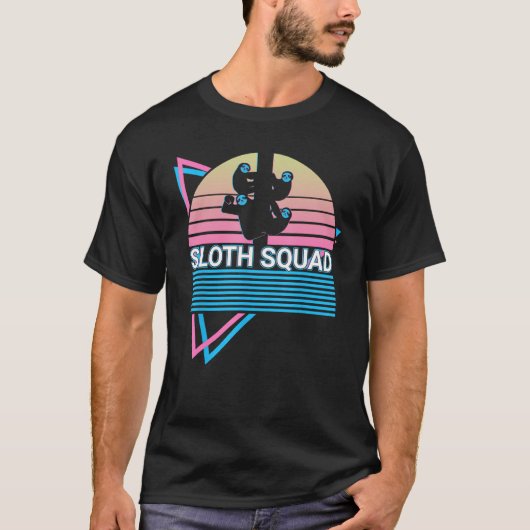 T-shirt Sloth Squad Sloth Squad Sloth Lover Retro (Devant)