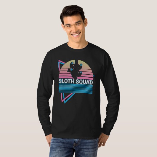 T-shirt Sloth Squad Sloth Squad Sloth Lover Retro (Devant entier)