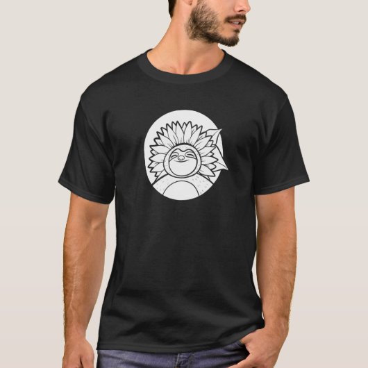 T-shirt Sloth Sunflower Wildlife Animal  Sloth (Devant)