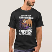 T-shirt Sloth Support Purple Ribbon Warrior Fibromyalgia A (Devant)