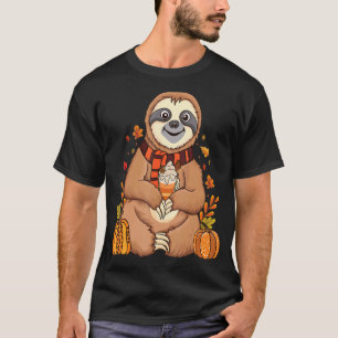 T-shirt Sloth tenant citrouille épices heureux automne Yal