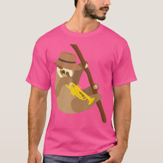 T-shirt Sloth Trumpet Player - Trumpeter Jazz Music Lover