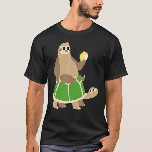 T-shirt Sloth Turtle Taco Amoureux des animaux alimentaire (Devant)