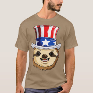 T-shirt Sloth Uncle Sam 4 juillet pour les femmes garçons 