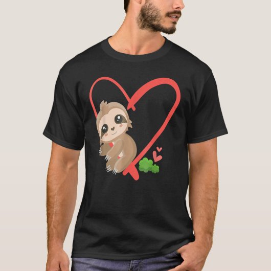 T-shirt Sloth Valentine Heart Valentines Day Sloth (Devant)