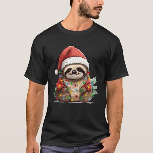 T-shirt Sloth Xmas Lighting Père Noël Sloth Christmas Swea (Devant)