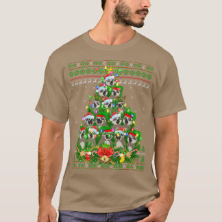 T-shirt Sloth Xmas Lighting Tree Père Noël Sloth Laid Chri