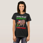 T-shirt Sloth Xmas Lights Wake Me Up (Devant entier)