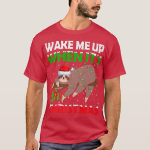T-shirt Sloth Xmas Lights Wake Me Up When It's Christmas S