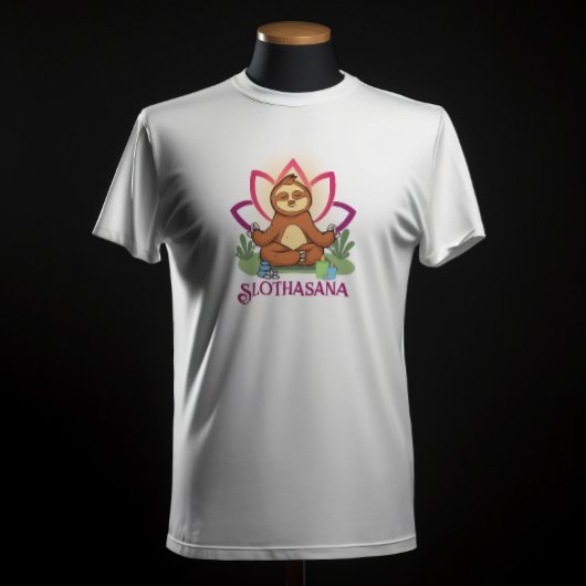 T-shirt "Slothasana" Sloth faisant de la méditation de yog