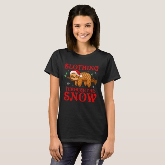 T-shirt Slothing Through the Snow Sloth Lover Funny Sloth  (Devant entier)