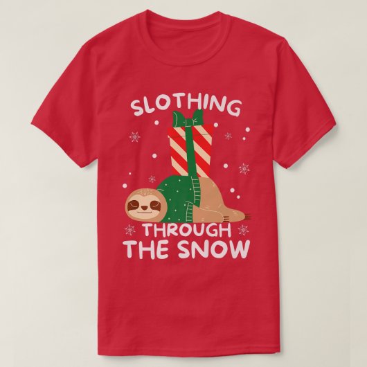 T-shirt Slothing Through the Snow Women Sloth Christmas M (Design devant)