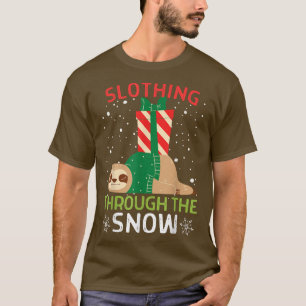 T-shirt Slothing Through the Snow Women Sloth ChristmasMen