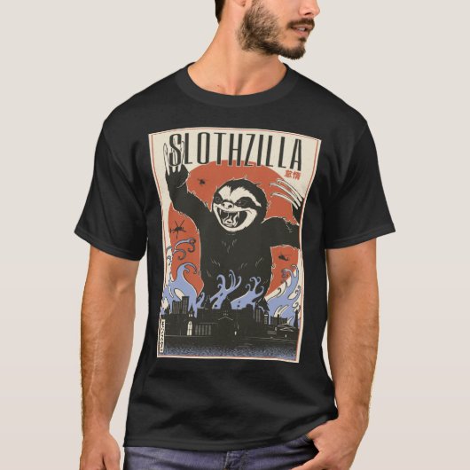 T-shirt Slothzilla Japanese Sloth Giant Monster Sloth (Devant)