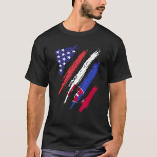 T-shirt Slovaquie American Grosse Drapeau USA Patriot Heri