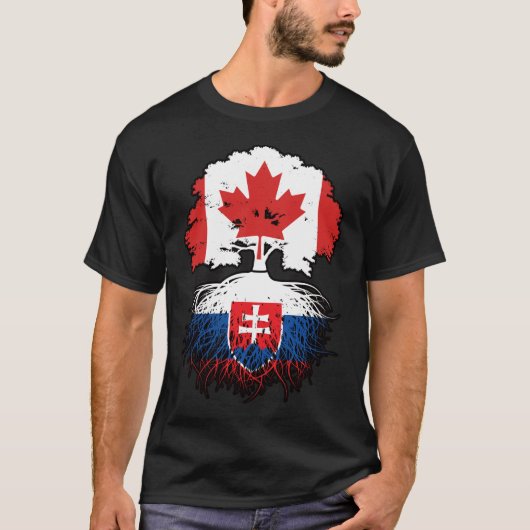 T-shirt Slovaquie Slovaque Canadian Canada Tree Roots Drap (Devant)