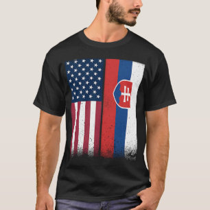 T-shirt Slovaquie Slovaque Drapeaux américains Fier USA Sl