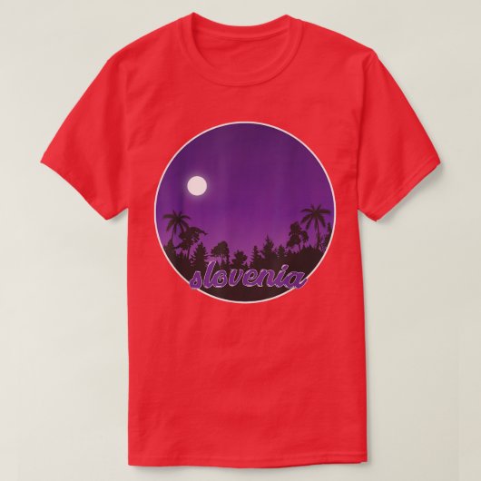 T-shirt slovenia by night with Palms (Design devant)