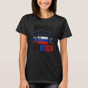 T-shirt Slovénie Drapeau Slovène Le Plus Heureux Quand Je