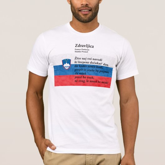 T-shirt Slovénie - Zdravljica (Devant)