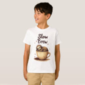 T-shirt Slow Brew Coffee Sloth (Devant entier)