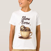 T-shirt Slow Brew Coffee Sloth (Devant)