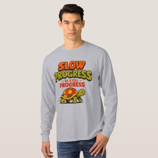 T-shirt Slow Progress Is Still Progress Turtle Motivation (Devant entier)