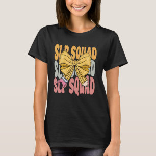 T-shirt SLP Squad Groovy Coquette Nœud Mignon Drôle Retour
