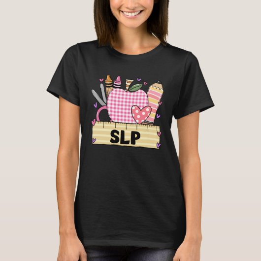 T-shirt SLP Valentine S Day Enseignant Frame (Devant)