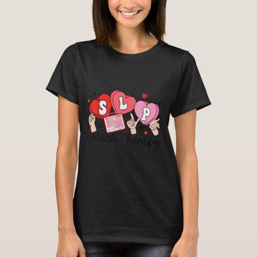 T-shirt Slp Valentine's Day Speech Language Pathologist St (Devant)