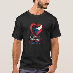 T-shirt Sluknov République tchèque Cœur Drapeau Lion Blaso