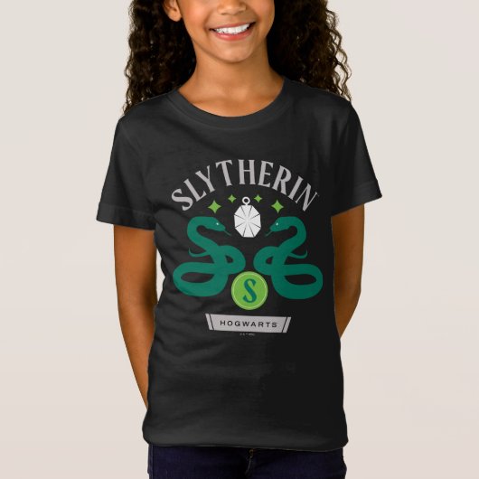 T-Shirt SLYTHERIN™ House Double Snake Locket Graphic (Devant)