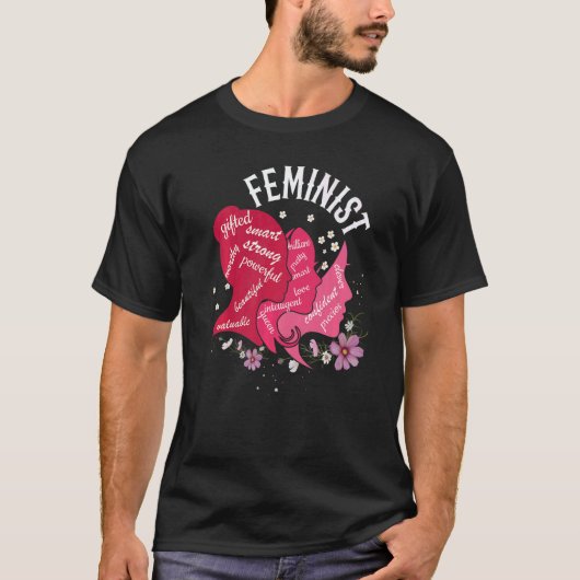 T-shirt Smart Powerful Feminist Feminism Rights Womens Equ (Devant)