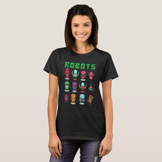 T-shirt Smart Robot Technology Kids Toddler Robots Charact (Devant entier)