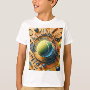 T-shirt "Smash Hit : Tennis Ball and Racket Art"