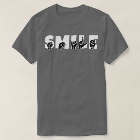 T-shirt SMILE ASL Sign Language Design 2 (Design devant)