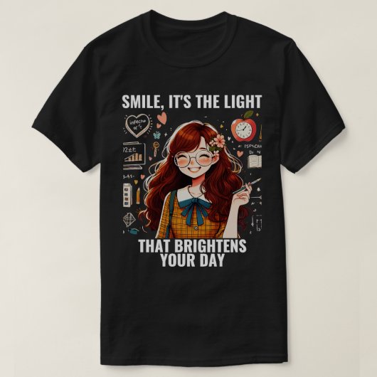 T-shirt Smile Bright Funny Enseignant en mathématiques ret (Design devant)