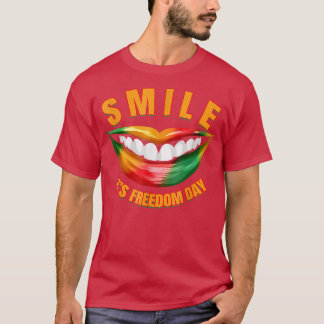 T-shirt Smile - C'est la Journée de la Liberté, Afro Black